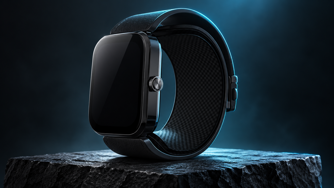 Black U19S inner cuff in a dark studio illustration
