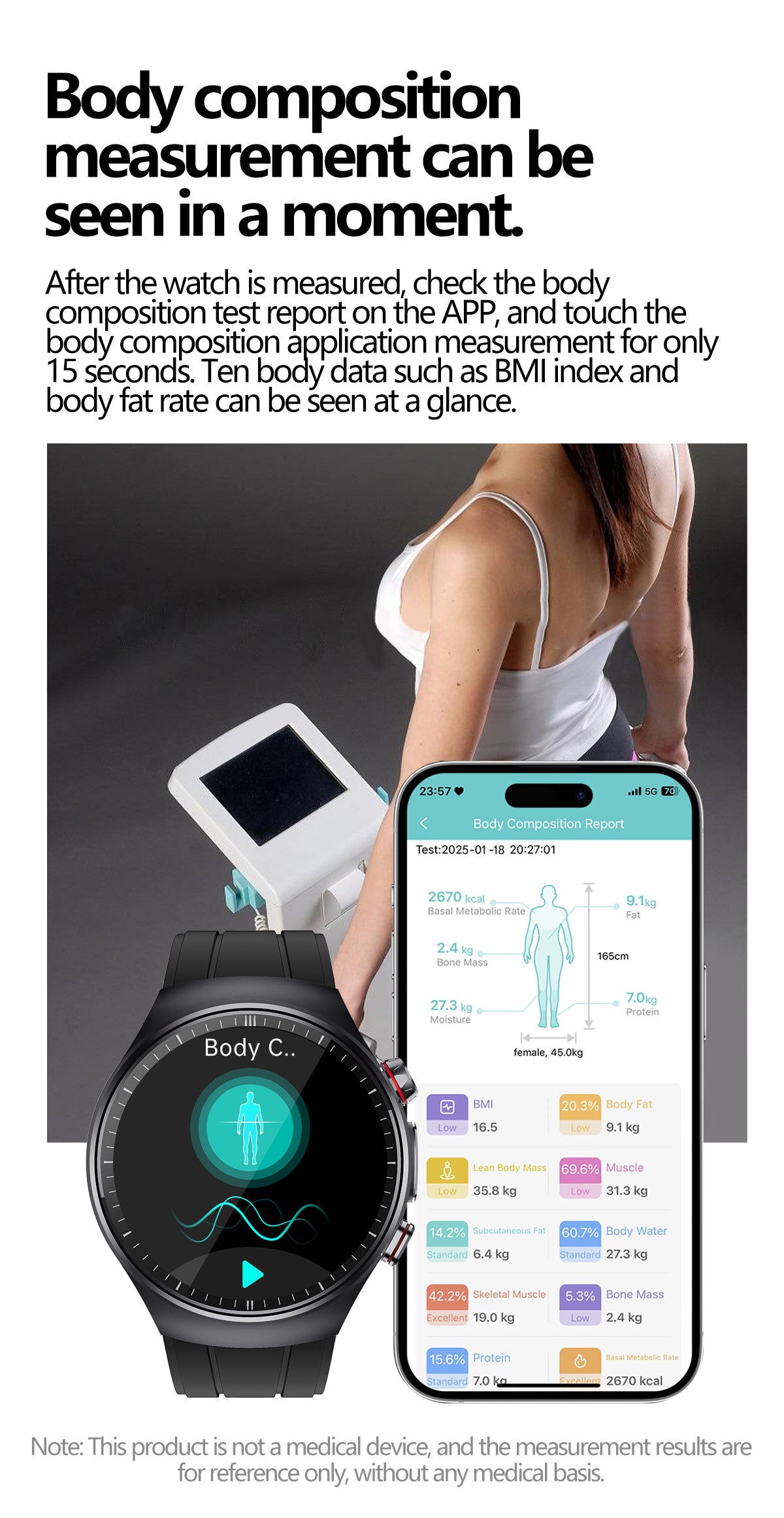 SAYDIAN E8 Smart Watch, ECG Detection, Heart Rate Sleep Temperature Test, Bluetooth Call Fitness Watch — product detail 9