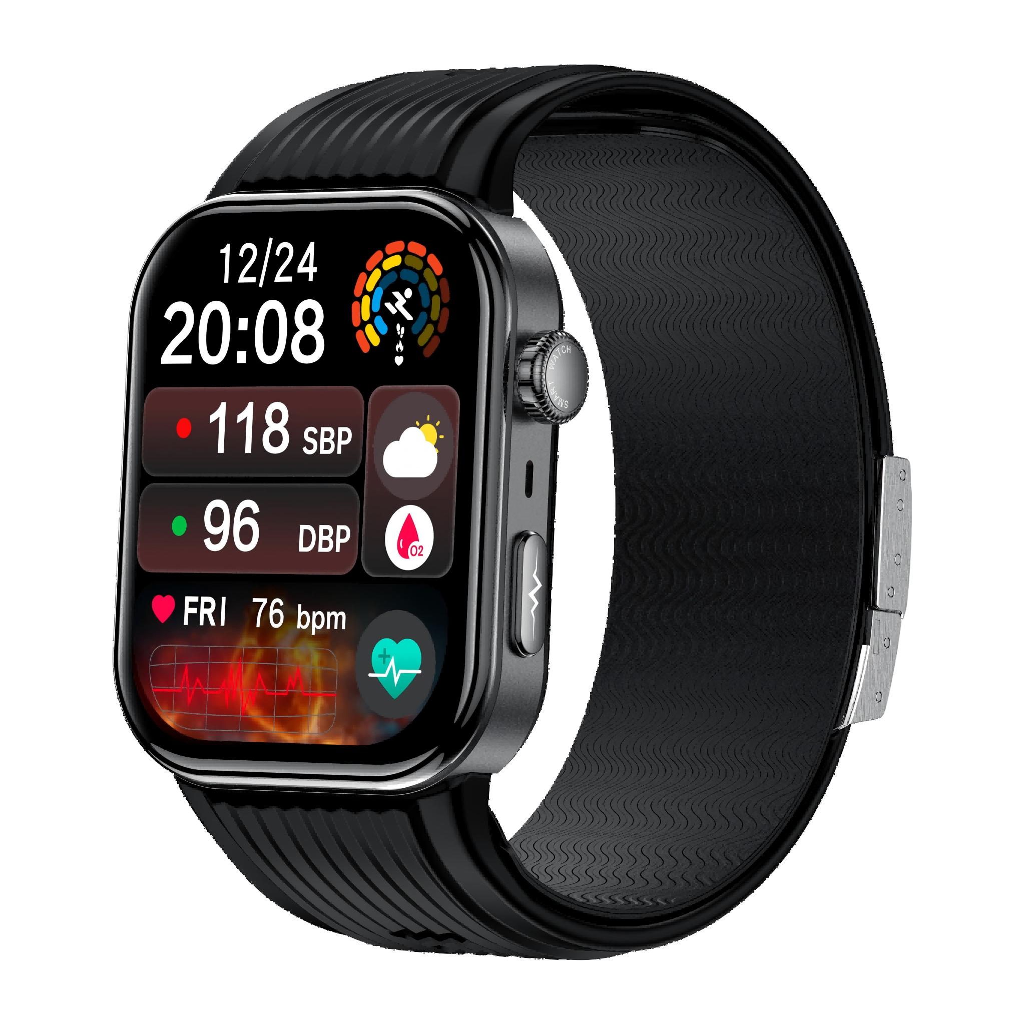 W8S Precision Health Watch: Blood Oxygen & BP Tracker with AMOLED