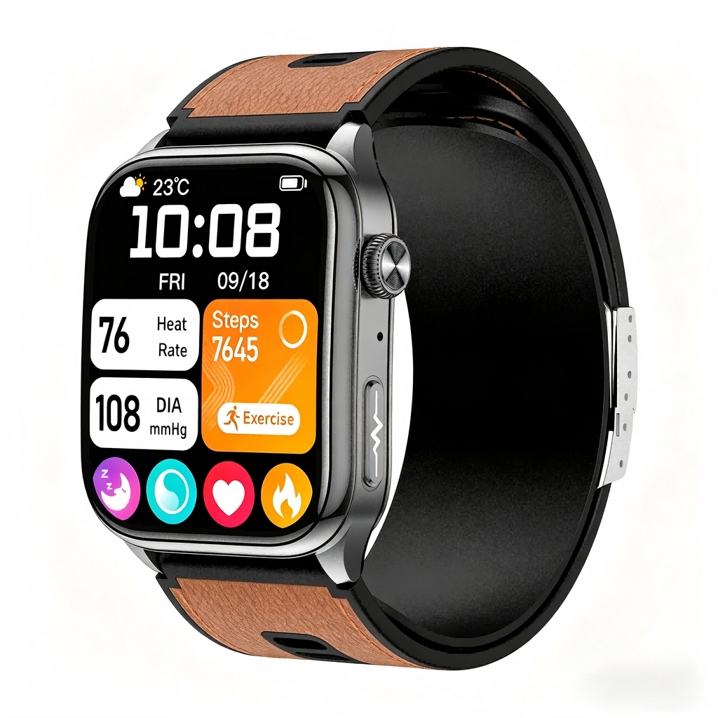 W7 Pro ECG Smart Watch | Air Pump BP, Bluetooth Call & 100+ Sport Modes