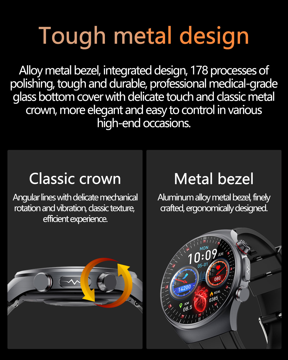 SAYDIAN E8 Smart Watch, ECG Detection, Heart Rate Sleep Temperature Test, Bluetooth Call Fitness Watch — product detail 4