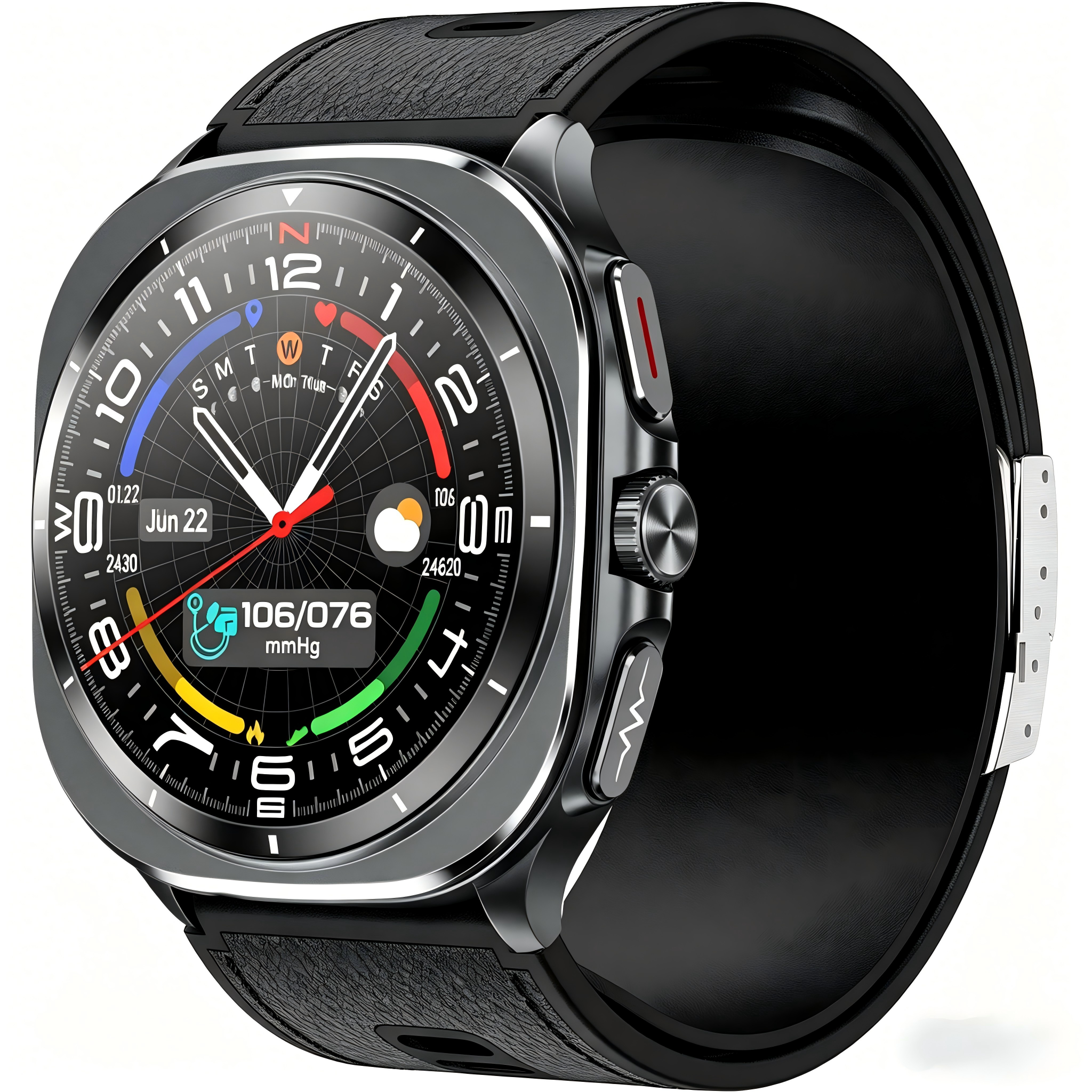 W8 Pro ECG Smart Watch - Air Pump BP, Bluetooth Call, NFC & 10-Day Battery