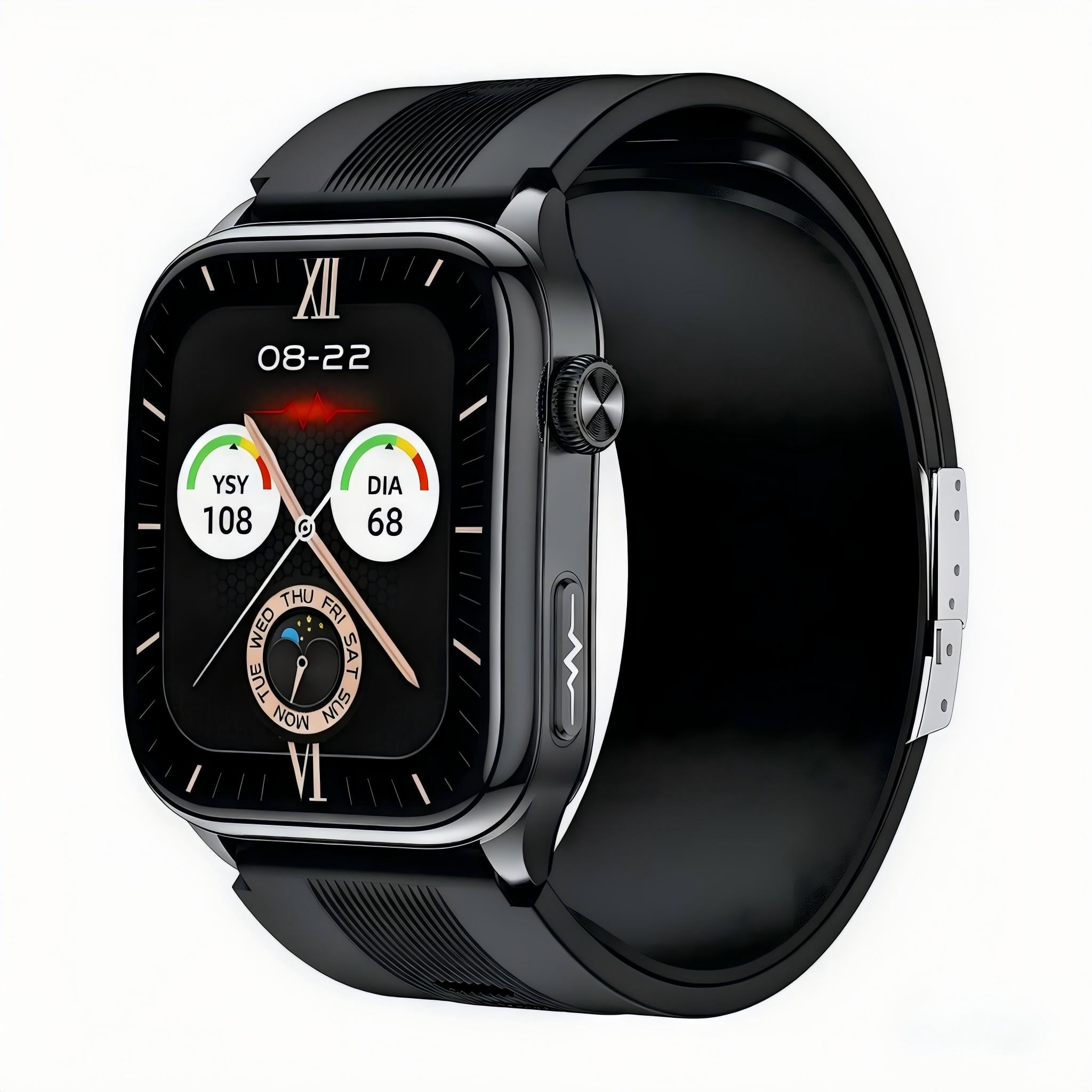 W7 Pro ECG Smart Watch | Air Pump BP, Bluetooth Call & 100+ Sport Modes