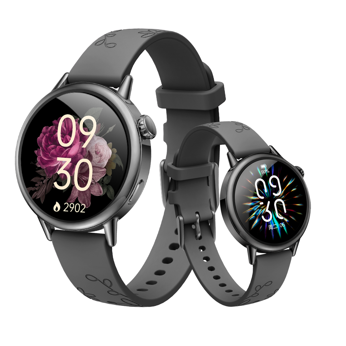 SAYDIAN Damen Smartwatch mit AMOLED-Display und Bluetooth-Anrufen – Weiß/Gold