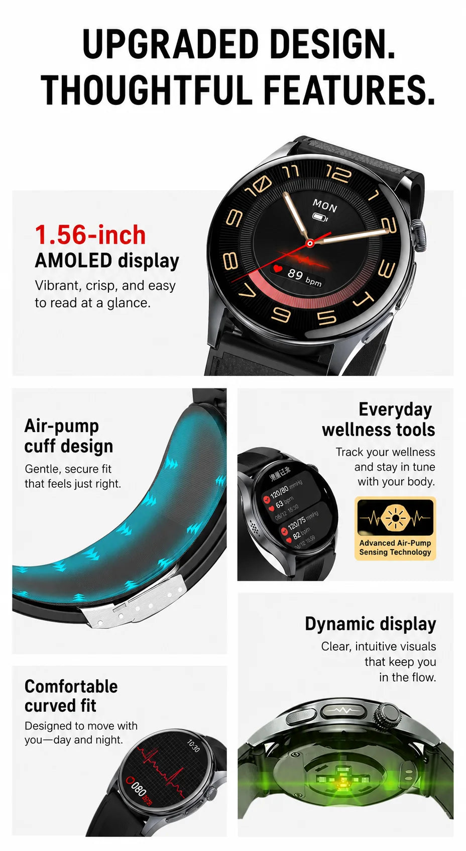 SAYDIAN W9 Blood Pressure Smartwatch