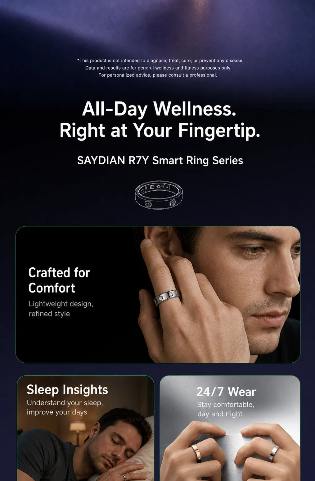 SAYDIAN R7Y Slim Smart Ring