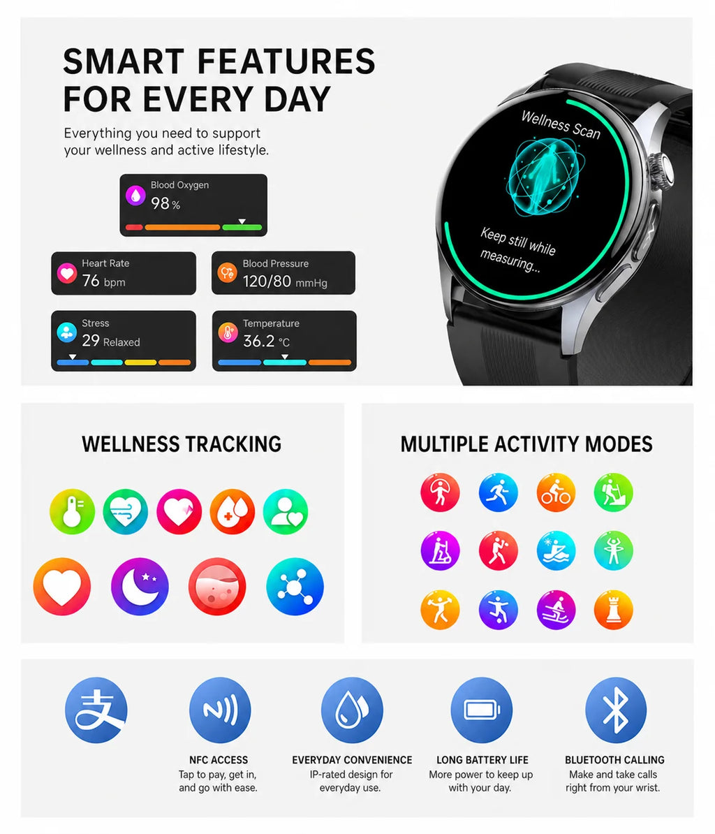 SAYDIAN W9 Blood Pressure Smartwatch