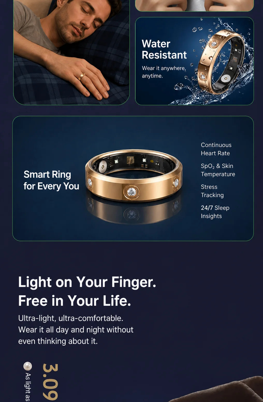 SAYDIAN R7Y Slim Smart Ring