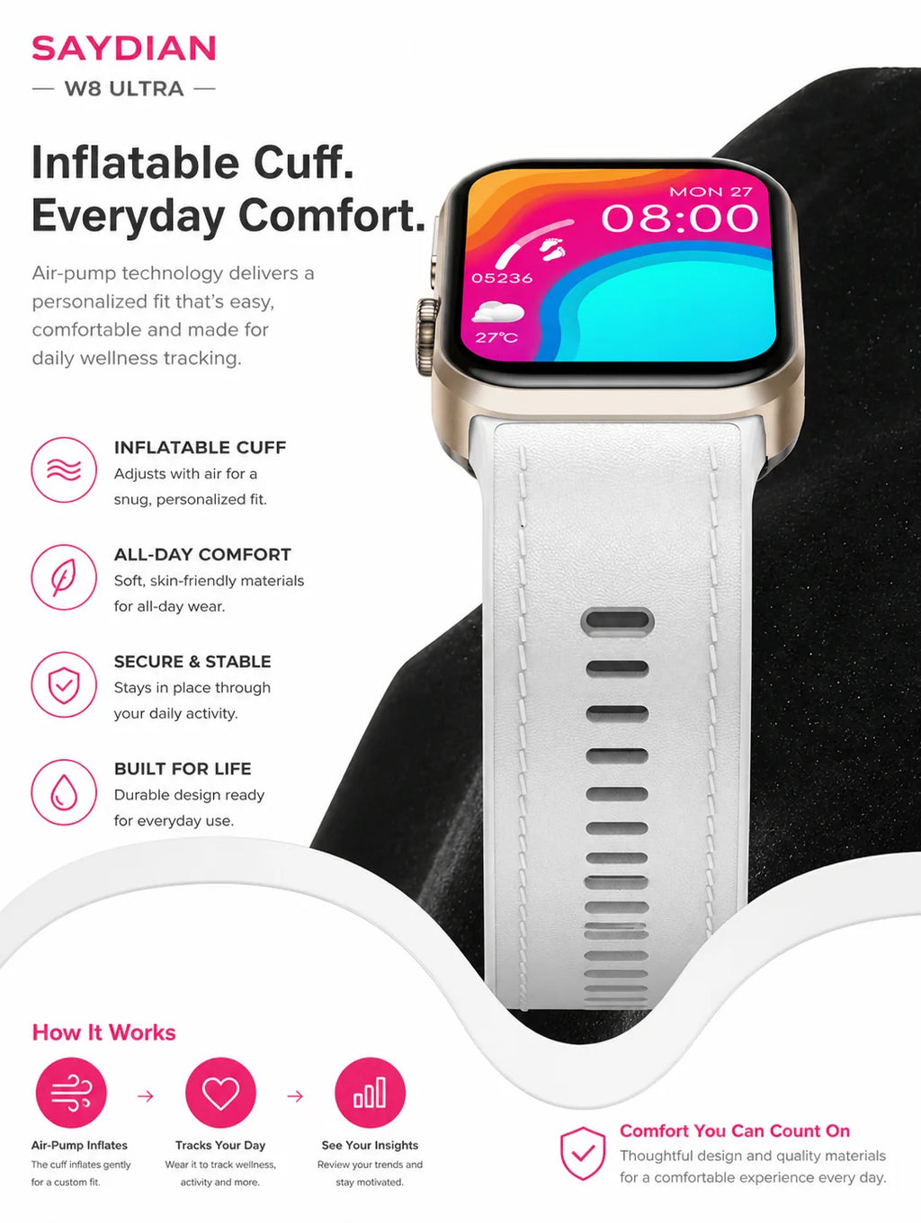 SAYDIAN W8 Ultra AMOLED Smartwatch
