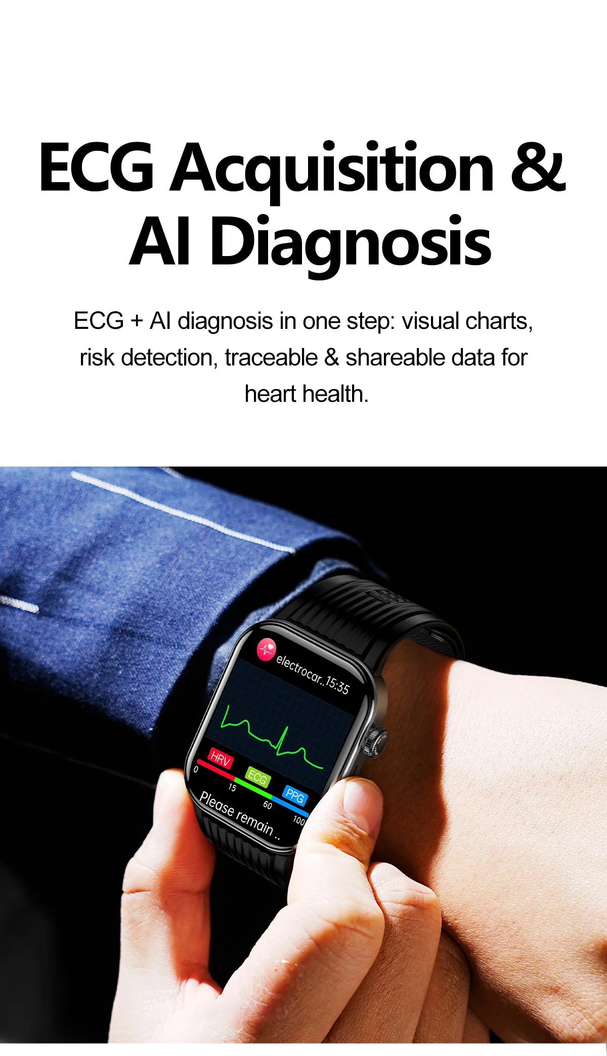 SAYDIAN W8S Airbag Blood Pressure Smartwatch