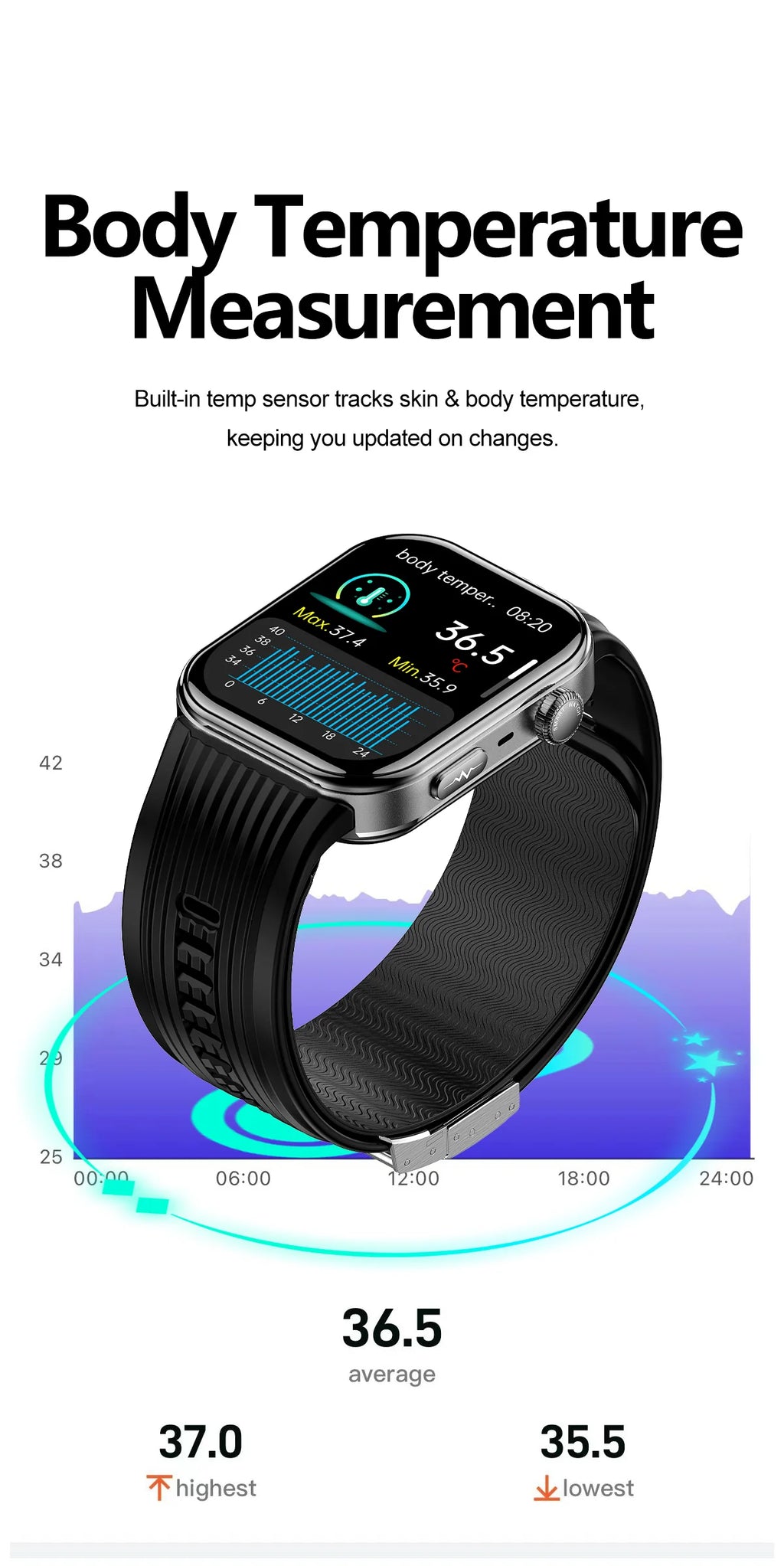 SAYDIAN W8S Airbag Blood Pressure Smartwatch