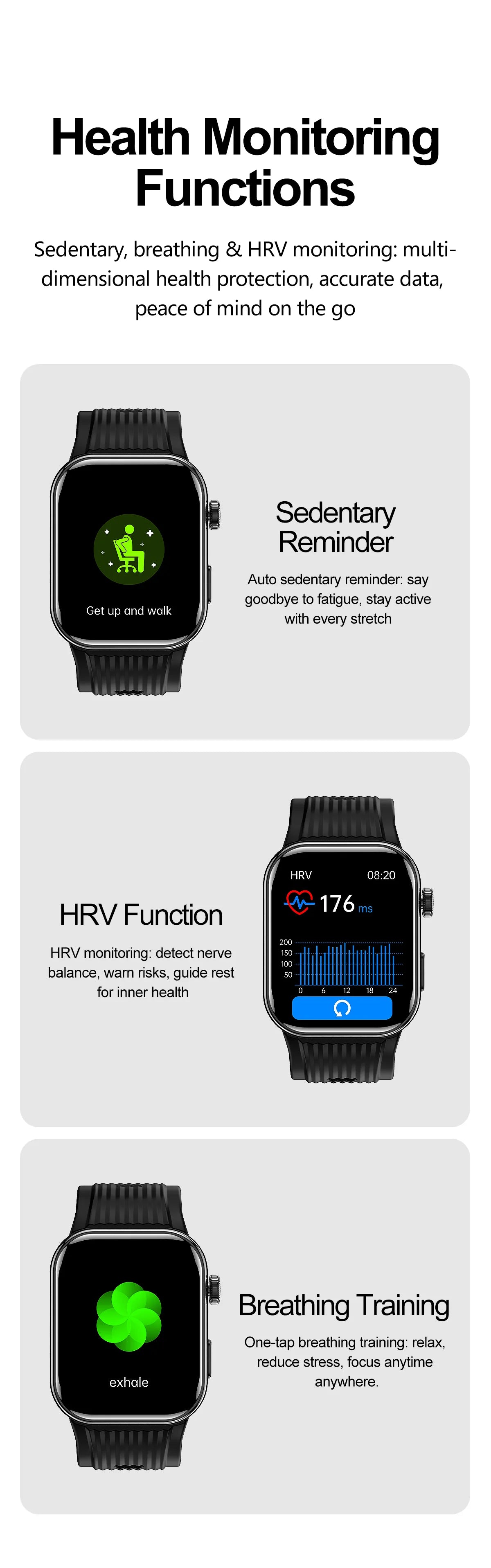SAYDIAN W8S Airbag Blood Pressure Smartwatch