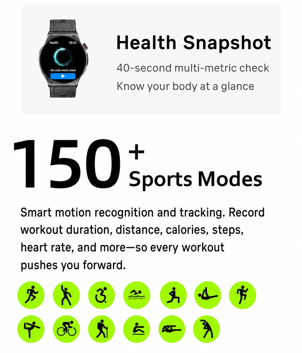 SAYDIAN W8Ultra-R Smart Blood Pressure Watch | Outdoor Health Wearable, Heart Rate Sleep Temperature Detection