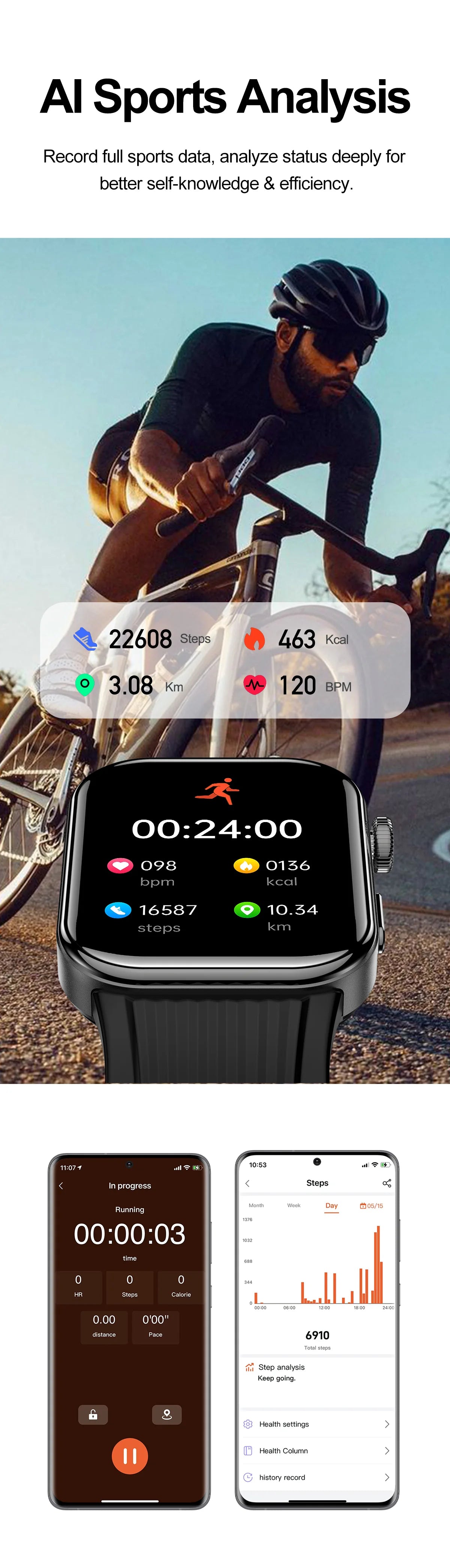 SAYDIAN W8S Airbag Blood Pressure Smartwatch