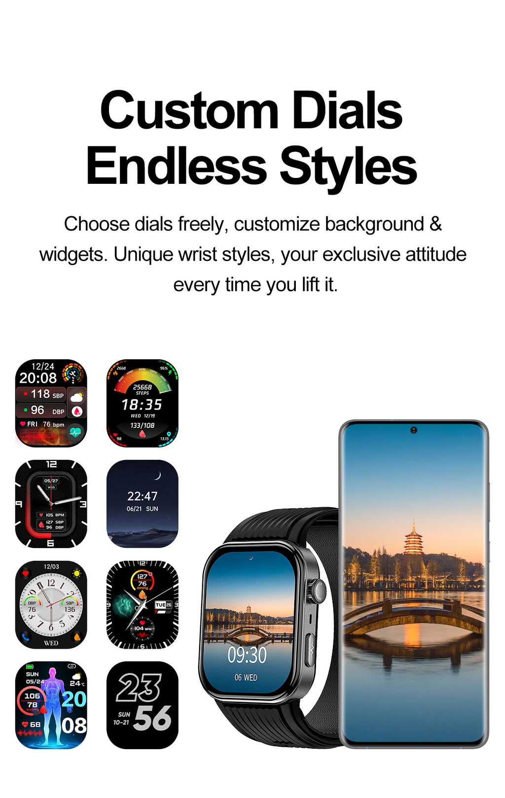 SAYDIAN W8S Airbag Blood Pressure Smartwatch