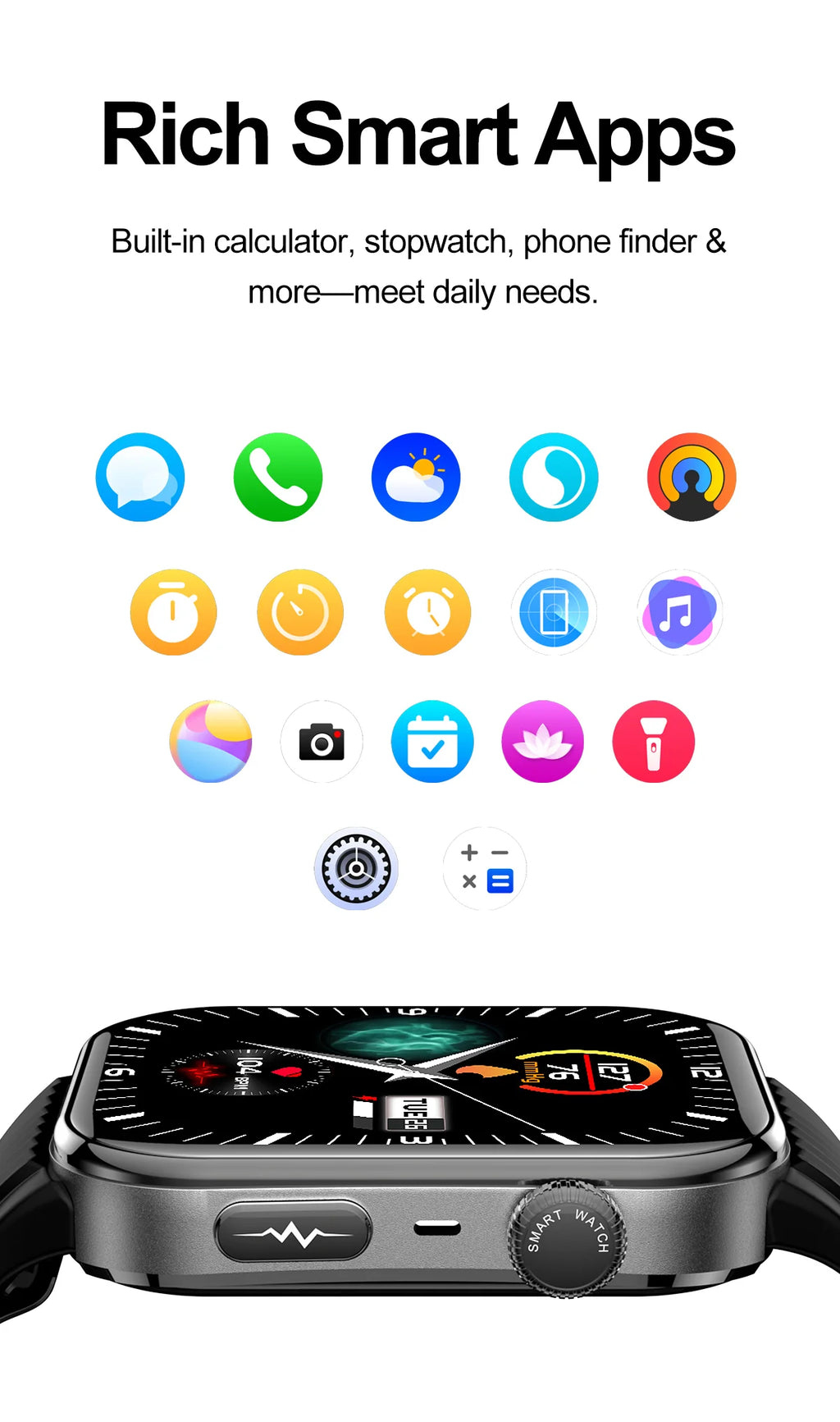 SAYDIAN W8S Airbag Blood Pressure Smartwatch